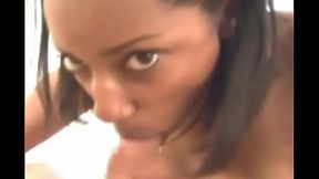 Belle DLeon In Red Fishnet Pantyhose Sucking Cock and Licking Balls