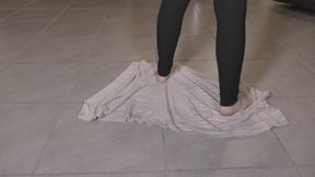 Cleaning the floor with my feet