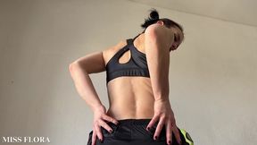 Showing My Perfect Ass as I WorkOut on my Exercise Bike - Fitness Domme Works Up a Sweat