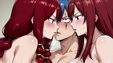 Erza,Irene,and Jellal (FFM) FT (AI)