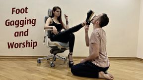 Heels Sucking and Foot Gagging Female Domination