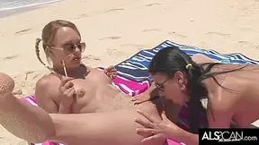 Blue Angel And Shalina Devine - Booty To Mouth Foreplay & Fisting On A Public Beach