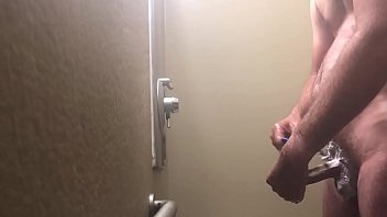 Shaving my cock and balls and cumming in public shower