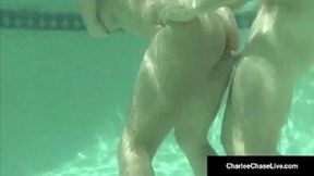 Get Wet & Wild Underwater Banging with Busty Cougar Charlee in Pool Frenzy!