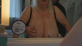 My huge tits and nipples teased, pulled and squeezed until I cum hard!