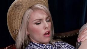 ”Big Breasted MILF cowgirl ass pumping toy two hotties”