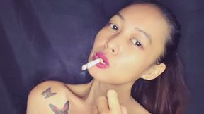 Naked Filipina Smoking Seductress – Slow Drags, Thick Exhales, Chain Smoking