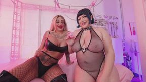 Ava Venom and Mistress Veronica Vixen Double FemDom Sissy Cock Sucker JOI