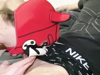 I screw bareback my whore in the throat and booty with a large rod