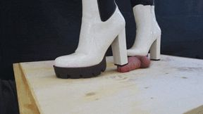Crushing and Trampling Your Cock in White Dangerous Heeled Boots (Edited Version) - Tamystarly - Cock Balls Crush Trample, CBT, Bootjob, Trampling, Shoejob, Stomping
