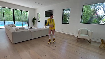 STEP DAUGHTER HUGE BUSH GETS FUCKED IN ROLLER SKATES
