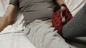 Adelle's Sexy Red Socks Sockjobs for Her Fan