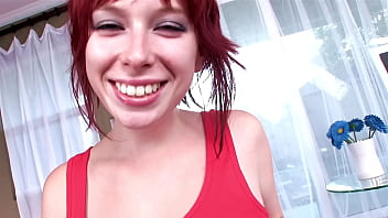 ZOEY NIXON Big Natural Tits 19 YO Redhead Huge Cock POV Blowjob and Huge Load Cum Swallow