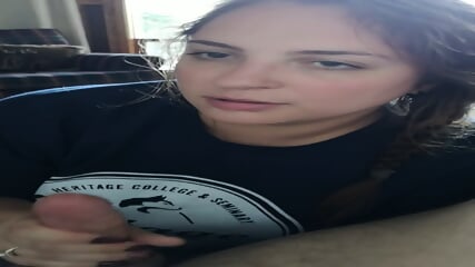 Dirty Blonde Blowjob At Home