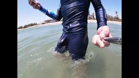 Surfer gets erect in his for the pleasure of the people