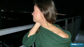 Lia Lover Gives Her Man Cock Pleasure On the Balcony And In Bed