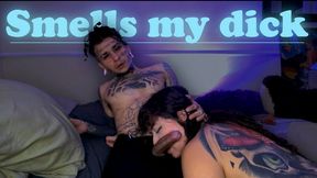 My best friend smells my cock
