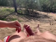 Outdoor Nude Handjob Slow Motion Cumshot
