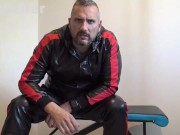 Hot dilf in shiny tracksuit verbally humiliates and farts on you. PREVIEW
