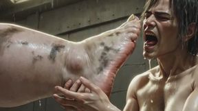 Giantess Massive SSBBW Foot Worship - Male Slave Licking Her Big Feet