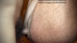 Thrusting backside bareback fucking with explosive cumshot