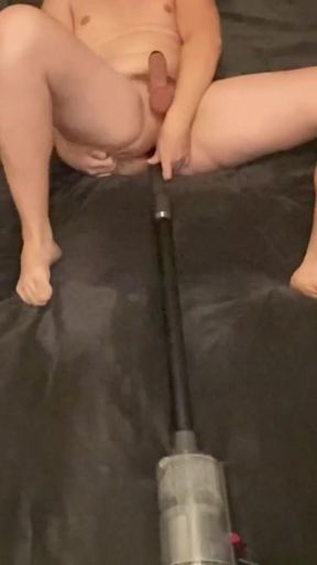 Thrilling moment from "Big dick vacuum cleaner double penetration hands free cumshot"