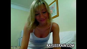 Teen Kaylee Rain peels off her white tank top