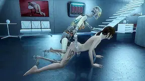 Petite Pleasure Seeker Overwhelmed by Dual Dicks from Fallout Cyborg Lovers