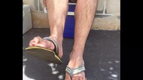 Worn Out Flip Flops / Thongs Slapping Against My Naked Male Soles Feels so Nice - Manly Foot