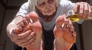 87 Year Old Granny Sensual Foot Oil Massage - Gorgeous Feet &amp; Nails