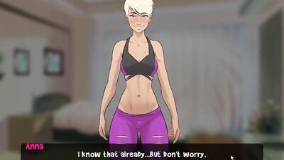 Fit blonde with short hair and busty brunette take turns on a massive cock in a cartoon hentai