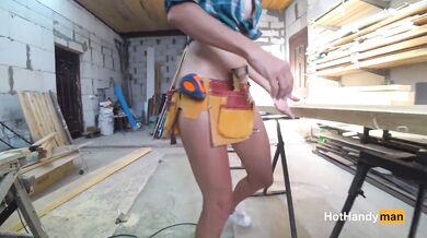 Bottomless Czech MILF Woodworker Flashes Tight Blouse Roleplay Giggles Voyeur Upskirt No Panties