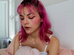 Sexy amateur redhead teen double dildo action