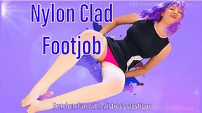 Nylon Clad Footjob - HD WMV