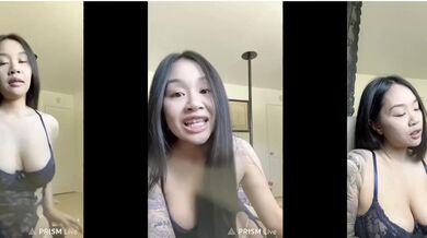 Desperate Asian girl live streaming her smoking fetish alone