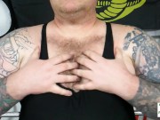 Beefy chubby bear Tyler Nash gets a good leg and booty workout then massages his prostate