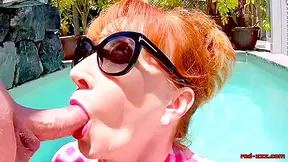 Red Xxx - Masturbating And Sucking Cock While In The Pool