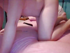 Brunette tgirl sucks penis and fucked like a doggy