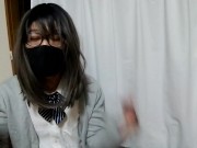制服ギャル女装がファッキングマシーンでアナルハメハメ