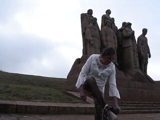 tranny sissy sounding underware outdoors 6