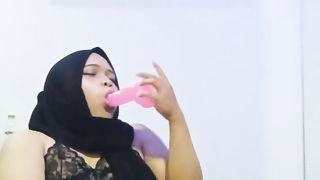 Hijab Crossdresser Wanks and Plays Her Playthings