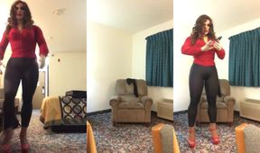 Angelinas Cum Drenched Leggings Ripped in Trans Mask Fuck