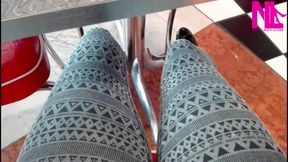 Shoeplay in My Black Pattent Flats in a Bar