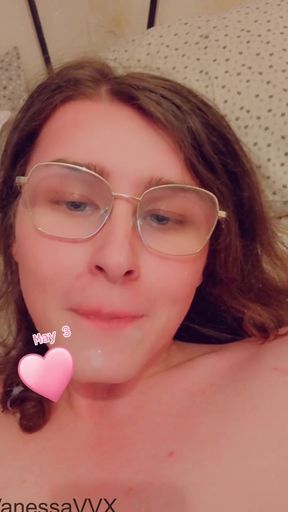 Must-see moment from &quot;Vanessa has a wank that ends in a HUGE self facial!&quot;