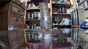 Enjoying Transparent Cock Dildo