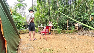 The girl from the campsite was down to give a blowjob and ride it hard.