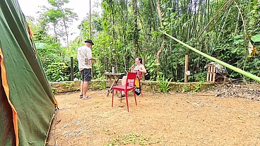 The girl from the campsite was down to give a blowjob and ride it hard.