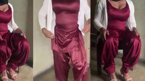 dressing satin silk salwar