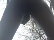 Public Bate, sexy bro outside cumshot