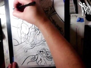 That babe Sucked The Soul Outta My Nuts for a Gigantic Load w/ Xray Vision - Drawing Timelapse by Drenched